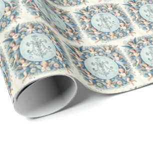 Marian Cross and Cherub Floral Gift Wrap" Geschenkpapier