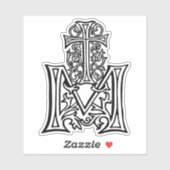 Marian Cross bedeutet reine Liebe und Hingabe Aufkleber (Blatt)