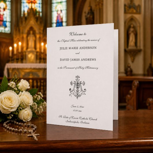 Marian Cross-Catholic Wedding Program