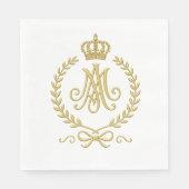 Marian Crown Monogram in Gold-Katholic Serviette (Vorderseite)