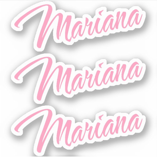 Mariana Decorative Name in Rosa x3 Aufkleber (Vorderseite)