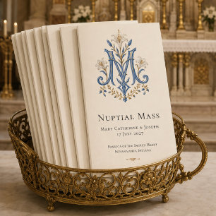 Marianisches Monogramm Hochzeitsprogramm für die N