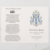 Marianisches Monogramm Hochzeitsprogramm für die N (Vorderseite)