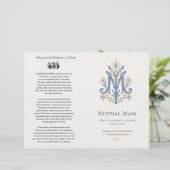 Marianisches Monogramm Hochzeitsprogramm für die N (Stehend Vorderseite)