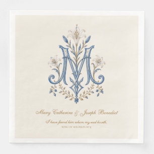 Marianisches Monogramm Katholische Hochzeit mit Sc Serviette