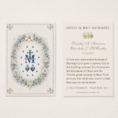 Marianisches Monogramm mit Heiligen Herzen Floral (Vorne & Hinten)