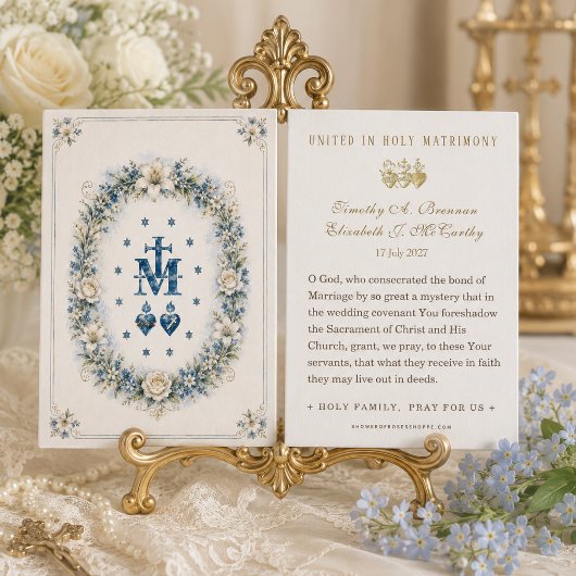 Marianisches Monogramm mit Heiligen Herzen Floral