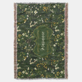 Marianne Dark Daisy Floral Decke (Vorderseite Vertikal)