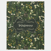 Marianne Dark Daisy Floral Fleecedecke (Vorderseite)