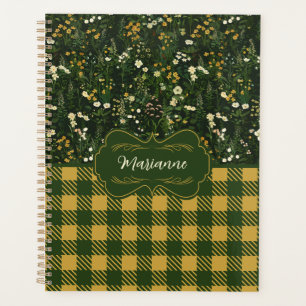 Marianne Dark Daisy Floral Kariert Planer