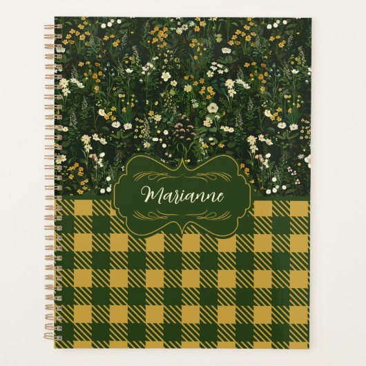 Marianne Dark Daisy Floral Kariert Planer (Vorderseite)