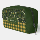 Marianne Dark Daisy Floral Kariert Waschbeutel (Rechte Ecke)