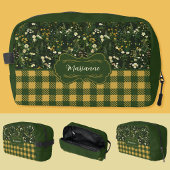 Marianne Dark Daisy Floral Kariert Waschbeutel