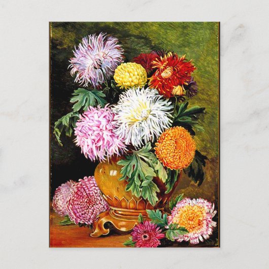 Marianne North - Japanisch Chrysanthemums Postkarte (Vorderseite)