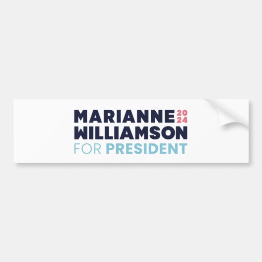 Marianne Williamson für Präsident 2024 Autoaufkleber (Vorne)