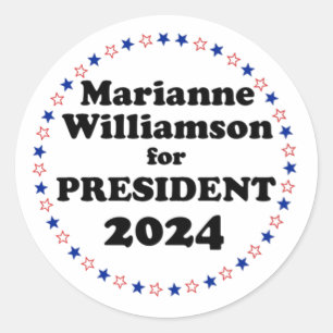 Marianne Williamson für Präsident 2024 Runder Aufkleber