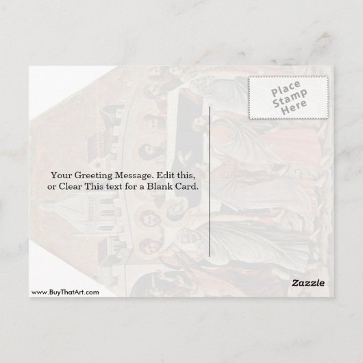 Marias Beerdigung durch Duccio Postkarte (Rückseite)