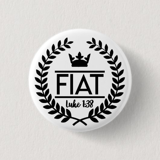 Marias Fiat mit katholischer Taste Button (Vorderseite)