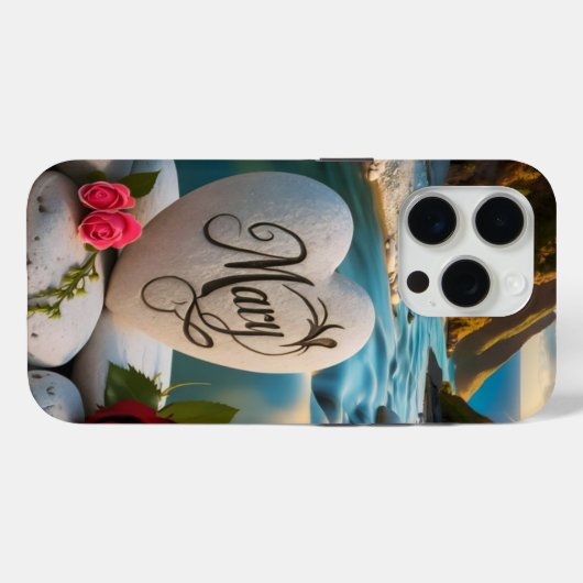 Marias Herzstein Sonnenuntergang Case-Mate iPhone Hülle (Rückseite (Horizontal))