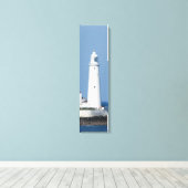 Marias Leuchtturm an der Küste Vertikale Leinwand (Insitu (Holzboden))