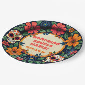 💀 🎉 María's Memory Bloom Día de los Muertos Pappteller (Schrägansicht)