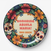 💀 🎉 María's Memory Bloom Día de los Muertos Pappteller (Vorderseite)
