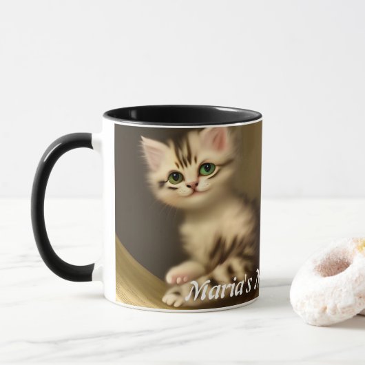 Marias Morgenkaffee Personalisiert anpassbar Tasse (Mit Donut)