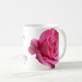 Marias Name Rosa Rosa Blume boho Kaffeetasse (VorderseiteRechts)