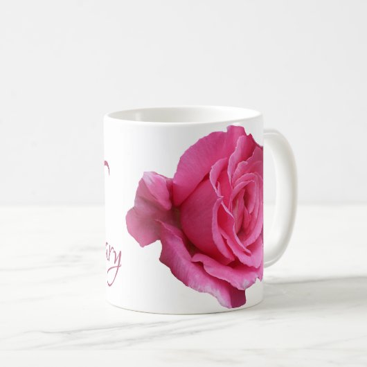Marias Name Rosa Rosa Blume boho Kaffeetasse (VorderseiteRechts)
