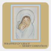 Marias Weihnachten Quadratischer Aufkleber (Vorderseite)
