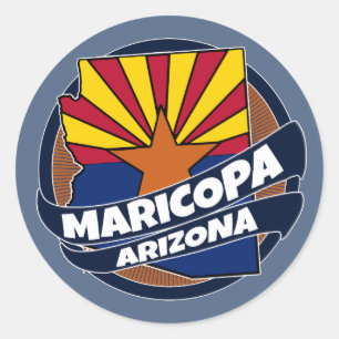Maricopa Arizona Fahne platzte rund Aufkleber