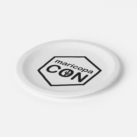 MaricopaCon-Logo-Teller Pappteller (Schrägansicht)