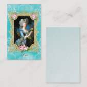 MarieアントワネットLe Brun Blueのダマスク織の名刺 Visitenkarte (Vorne/Hinten)