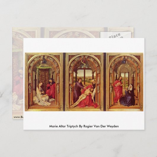 Marie Altar Triptych von Rogier Van der Weyden Postkarte (Vorne/Hinten)
