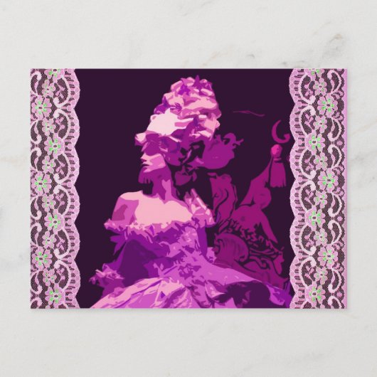 Marie Antionette - lila Postkarte (Vorderseite)