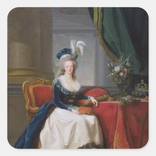 Marie-Antoinette 1788 Quadratischer Aufkleber (Vorderseite)