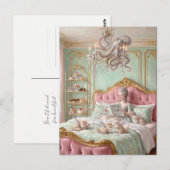 Marie Antoinette and the octopus. Surreal Postkarte (Vorne/Hinten)