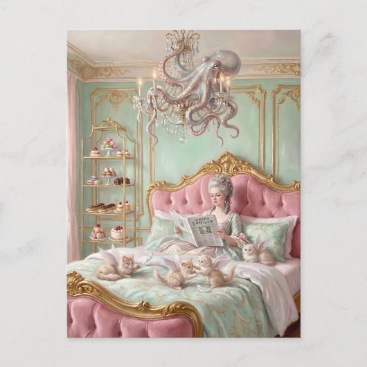 Marie Antoinette and the octopus. Surreal Postkarte (Vorderseite)
