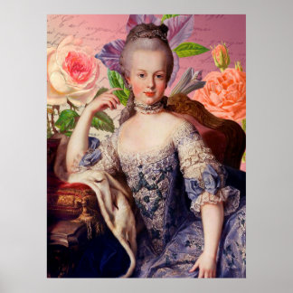 Marie Antoinette auf Blume Poster