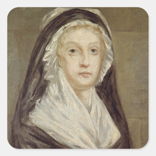 Marie Antoinette bei der Conciergerie Quadratischer Aufkleber (Vorderseite)