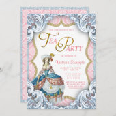 Marie Antoinette Birthday Tea Party Einladung (Vorne/Hinten)