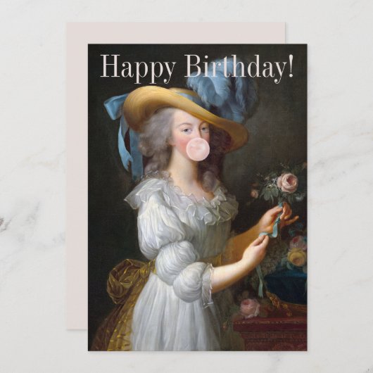 Marie Antoinette Blasble Bubble gum Einladung (Vorne/Hinten)