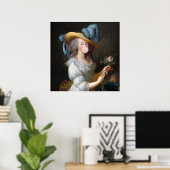 Marie Antoinette bläst ein rosa Kaugummi Poster (Heimbüro)