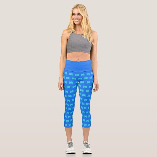 Marie Antoinette Blue Bow Capri Leggings (Vorderseite)