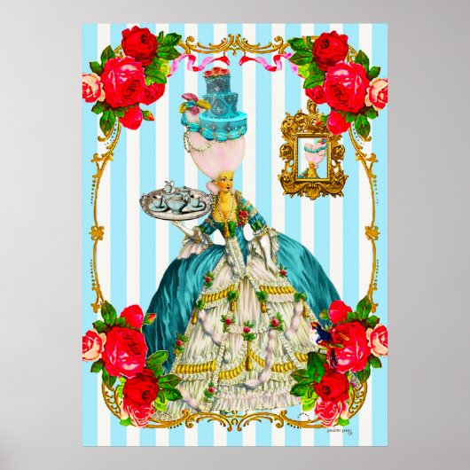 Marie Antoinette Blue Cakes and Tee Riesenposter Poster (Vorne)