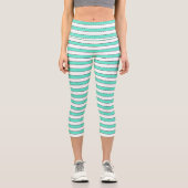 Marie Antoinette Blue Stripe Capri Leggings (Vorderseite)