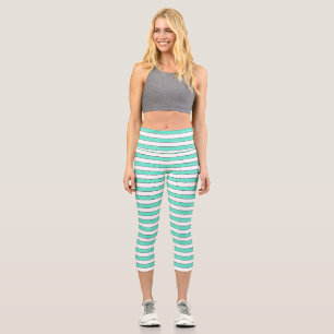 Marie Antoinette Blue Stripe Capri Leggings
