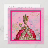 Marie Antoinette Bridal Dusche Einladung (Vorne/Hinten)