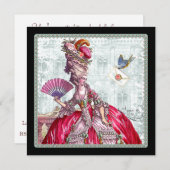 Marie Antoinette Bridal Dusche Einladung (Vorne/Hinten)