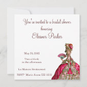 Marie Antoinette Bridal Dusche Einladung (Rückseite)